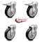 Service Caster 5 Inch Black Polyurethane Swivel Bolt Hole Caster Set with 2 Total Lock Brake SCC-BHTTL20S514-PPUB-BLK-2-S-2 - alternate 1